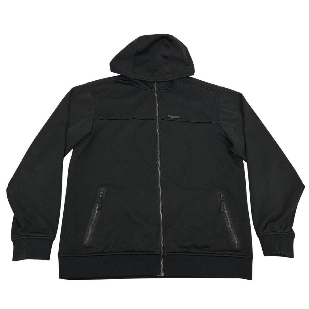 Sims Snowboarding Hoodie Mens XL Black Full Zip Fleece Lined Technical Jacket